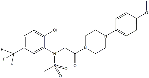 N-[2-chloro-5-(trifluoromethyl)phenyl]-N-{2-[4-(4-methoxyphenyl)-1-piperazinyl]-2-oxoethyl}methanesulfonamide Struktur