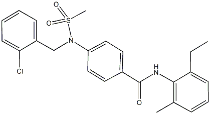 4-[(2-chlorobenzyl)(methylsulfonyl)amino]-N-(2-ethyl-6-methylphenyl)benzamide Struktur