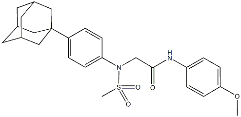 2-[4-(1-adamantyl)(methylsulfonyl)anilino]-N-(4-methoxyphenyl)acetamide Struktur