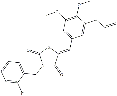 5-(3-allyl-4,5-dimethoxybenzylidene)-3-(2-fluorobenzyl)-1,3-thiazolidine-2,4-dione Struktur