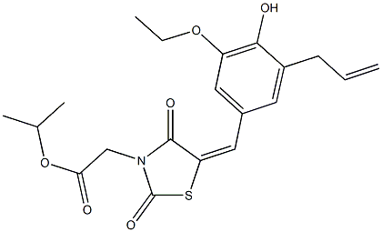 isopropyl [5-(3-allyl-5-ethoxy-4-hydroxybenzylidene)-2,4-dioxo-1,3-thiazolidin-3-yl]acetate Struktur