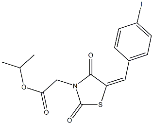 isopropyl [5-(4-iodobenzylidene)-2,4-dioxo-1,3-thiazolidin-3-yl]acetate Struktur