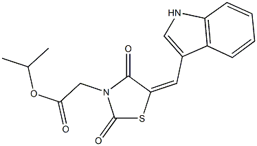 isopropyl [5-(1H-indol-3-ylmethylene)-2,4-dioxo-1,3-thiazolidin-3-yl]acetate Struktur