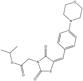 isopropyl {5-[4-(4-morpholinyl)benzylidene]-2,4-dioxo-1,3-thiazolidin-3-yl}acetate Struktur