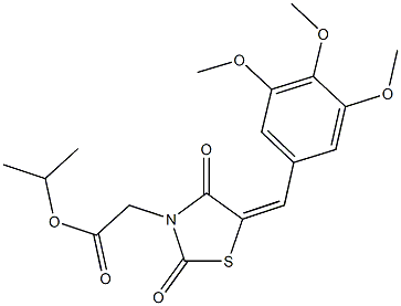 isopropyl [2,4-dioxo-5-(3,4,5-trimethoxybenzylidene)-1,3-thiazolidin-3-yl]acetate Struktur