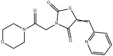 3-[2-(4-morpholinyl)-2-oxoethyl]-5-(2-pyridinylmethylene)-1,3-thiazolidine-2,4-dione Struktur