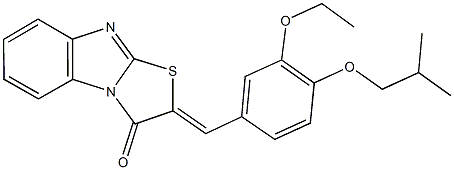 2-(3-ethoxy-4-isobutoxybenzylidene)[1,3]thiazolo[3,2-a]benzimidazol-3(2H)-one Struktur