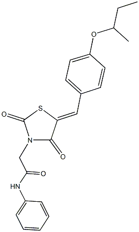 2-[5-(4-sec-butoxybenzylidene)-2,4-dioxo-1,3-thiazolidin-3-yl]-N-phenylacetamide Struktur