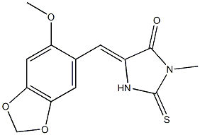 5-[(6-methoxy-1,3-benzodioxol-5-yl)methylene]-3-methyl-2-thioxoimidazolidin-4-one Struktur