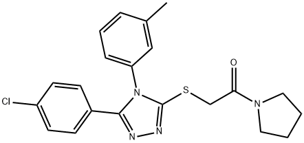 5-(4-chlorophenyl)-4-(3-methylphenyl)-4H-1,2,4-triazol-3-yl 2-oxo-2-(1-pyrrolidinyl)ethyl sulfide Struktur