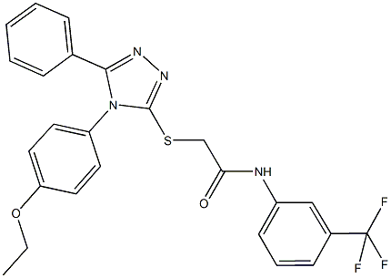 2-{[4-(4-ethoxyphenyl)-5-phenyl-4H-1,2,4-triazol-3-yl]sulfanyl}-N-[3-(trifluoromethyl)phenyl]acetamide Struktur