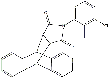 17-(3-chloro-2-methylphenyl)-17-azapentacyclo[6.6.5.0~2,7~.0~9,14~.0~15,19~]nonadeca-2,4,6,9,11,13-hexaene-16,18-dione Struktur