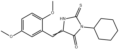 3-cyclohexyl-5-(2,5-dimethoxybenzylidene)-2-thioxo-4-imidazolidinone Struktur