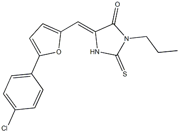 5-{[5-(4-chlorophenyl)-2-furyl]methylene}-3-propyl-2-thioxo-4-imidazolidinone Struktur