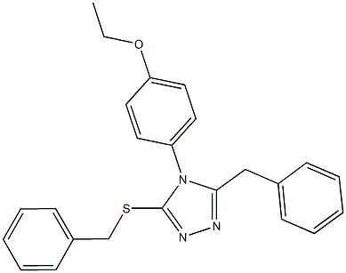 4-[3-benzyl-5-(benzylsulfanyl)-4H-1,2,4-triazol-4-yl]phenyl ethyl ether Struktur