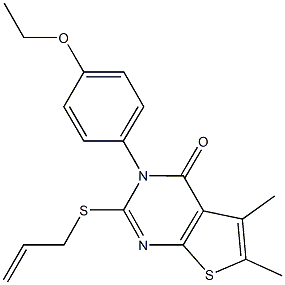 2-(allylsulfanyl)-3-(4-ethoxyphenyl)-5,6-dimethylthieno[2,3-d]pyrimidin-4(3H)-one Struktur