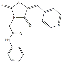 2-[2,4-dioxo-5-(4-pyridinylmethylene)-1,3-thiazolidin-3-yl]-N-phenylacetamide Struktur