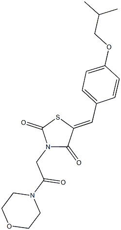 5-(4-isobutoxybenzylidene)-3-[2-(4-morpholinyl)-2-oxoethyl]-1,3-thiazolidine-2,4-dione Struktur