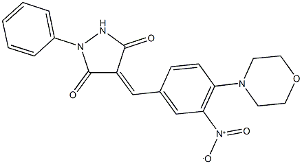 4-[3-nitro-4-(4-morpholinyl)benzylidene]-1-phenyl-3,5-pyrazolidinedione Struktur