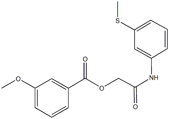 2-[3-(methylsulfanyl)anilino]-2-oxoethyl 3-methoxybenzoate Struktur