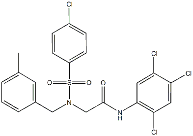 2-[[(4-chlorophenyl)sulfonyl](3-methylbenzyl)amino]-N-(2,4,5-trichlorophenyl)acetamide Struktur