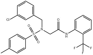 2-{(3-chlorobenzyl)[(4-methylphenyl)sulfonyl]amino}-N-[2-(trifluoromethyl)phenyl]acetamide Struktur