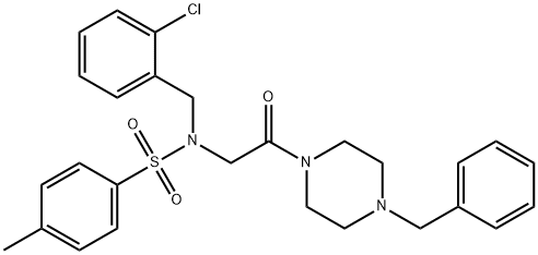 N-[2-(4-benzylpiperazin-1-yl)-2-oxoethyl]-N-(2-chlorobenzyl)-4-methylbenzenesulfonamide Struktur