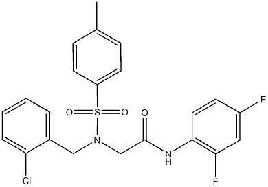 2-{(2-chlorobenzyl)[(4-methylphenyl)sulfonyl]amino}-N-(2,4-difluorophenyl)acetamide Struktur