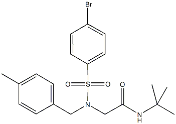 2-[[(4-bromophenyl)sulfonyl](4-methylbenzyl)amino]-N-(tert-butyl)acetamide Struktur