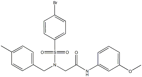 2-[[(4-bromophenyl)sulfonyl](4-methylbenzyl)amino]-N-(3-methoxyphenyl)acetamide Struktur