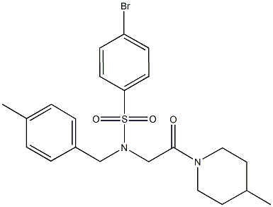 4-bromo-N-(4-methylbenzyl)-N-[2-(4-methylpiperidin-1-yl)-2-oxoethyl]benzenesulfonamide Struktur