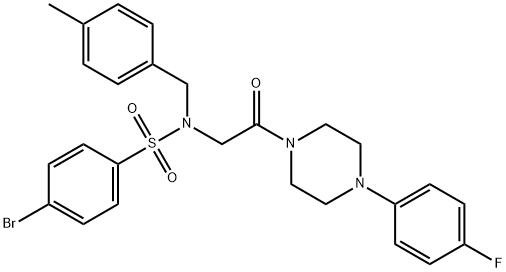 4-bromo-N-{2-[4-(4-fluorophenyl)piperazin-1-yl]-2-oxoethyl}-N-(4-methylbenzyl)benzenesulfonamide Struktur