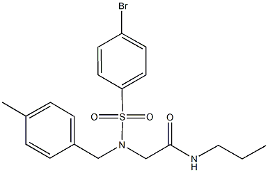 2-[[(4-bromophenyl)sulfonyl](4-methylbenzyl)amino]-N-propylacetamide Struktur