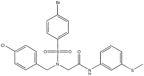 2-[[(4-bromophenyl)sulfonyl](4-chlorobenzyl)amino]-N-[3-(methylsulfanyl)phenyl]acetamide Struktur