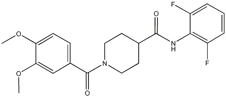 N-(2,6-difluorophenyl)-1-(3,4-dimethoxybenzoyl)-4-piperidinecarboxamide Struktur