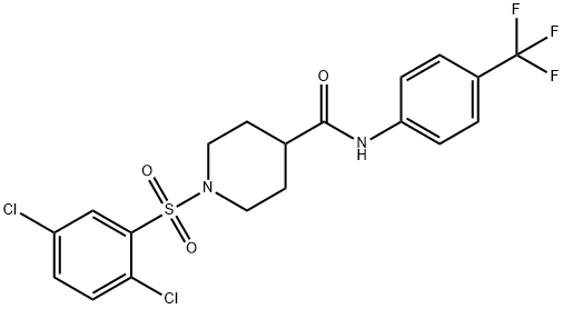 1-[(2,5-dichlorophenyl)sulfonyl]-N-[4-(trifluoromethyl)phenyl]-4-piperidinecarboxamide Struktur