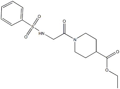 ethyl 1-{[(phenylsulfonyl)amino]acetyl}-4-piperidinecarboxylate Struktur