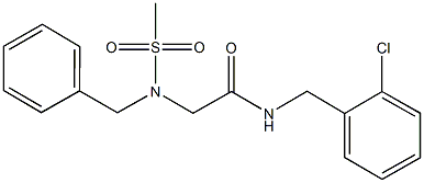 2-[benzyl(methylsulfonyl)amino]-N-(2-chlorobenzyl)acetamide Struktur