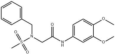 2-[benzyl(methylsulfonyl)amino]-N-(3,4-dimethoxyphenyl)acetamide Struktur