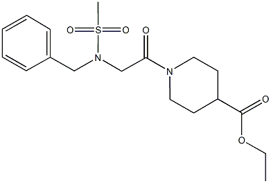 ethyl 1-{[benzyl(methylsulfonyl)amino]acetyl}-4-piperidinecarboxylate Struktur