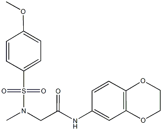 N-(2,3-dihydro-1,4-benzodioxin-6-yl)-2-[[(4-methoxyphenyl)sulfonyl](methyl)amino]acetamide Struktur