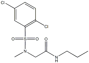 2-[[(2,5-dichlorophenyl)sulfonyl](methyl)amino]-N-propylacetamide Struktur