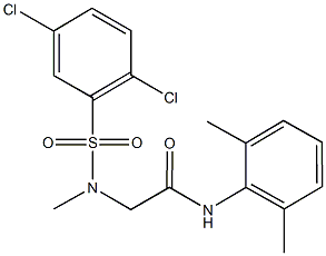 2-[[(2,5-dichlorophenyl)sulfonyl](methyl)amino]-N-(2,6-dimethylphenyl)acetamide Struktur