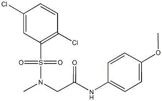 2-[[(2,5-dichlorophenyl)sulfonyl](methyl)amino]-N-(4-methoxyphenyl)acetamide Struktur