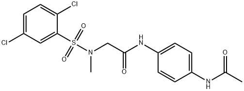 N-[4-(acetylamino)phenyl]-2-[[(2,5-dichlorophenyl)sulfonyl](methyl)amino]acetamide Struktur