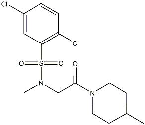 2,5-dichloro-N-methyl-N-[2-(4-methyl-1-piperidinyl)-2-oxoethyl]benzenesulfonamide Struktur