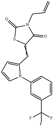 3-allyl-5-({1-[3-(trifluoromethyl)phenyl]-1H-pyrrol-2-yl}methylene)-1,3-thiazolidine-2,4-dione Struktur