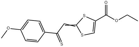 ethyl 2-[2-(4-methoxyphenyl)-2-thioxoethylidene]-1,3-dithiole-4-carboxylate Struktur