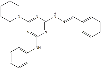 2-methylbenzaldehyde [4-anilino-6-(1-piperidinyl)-1,3,5-triazin-2-yl]hydrazone Struktur