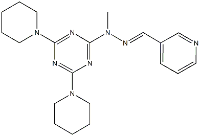 nicotinaldehyde [4,6-di(1-piperidinyl)-1,3,5-triazin-2-yl](methyl)hydrazone Struktur